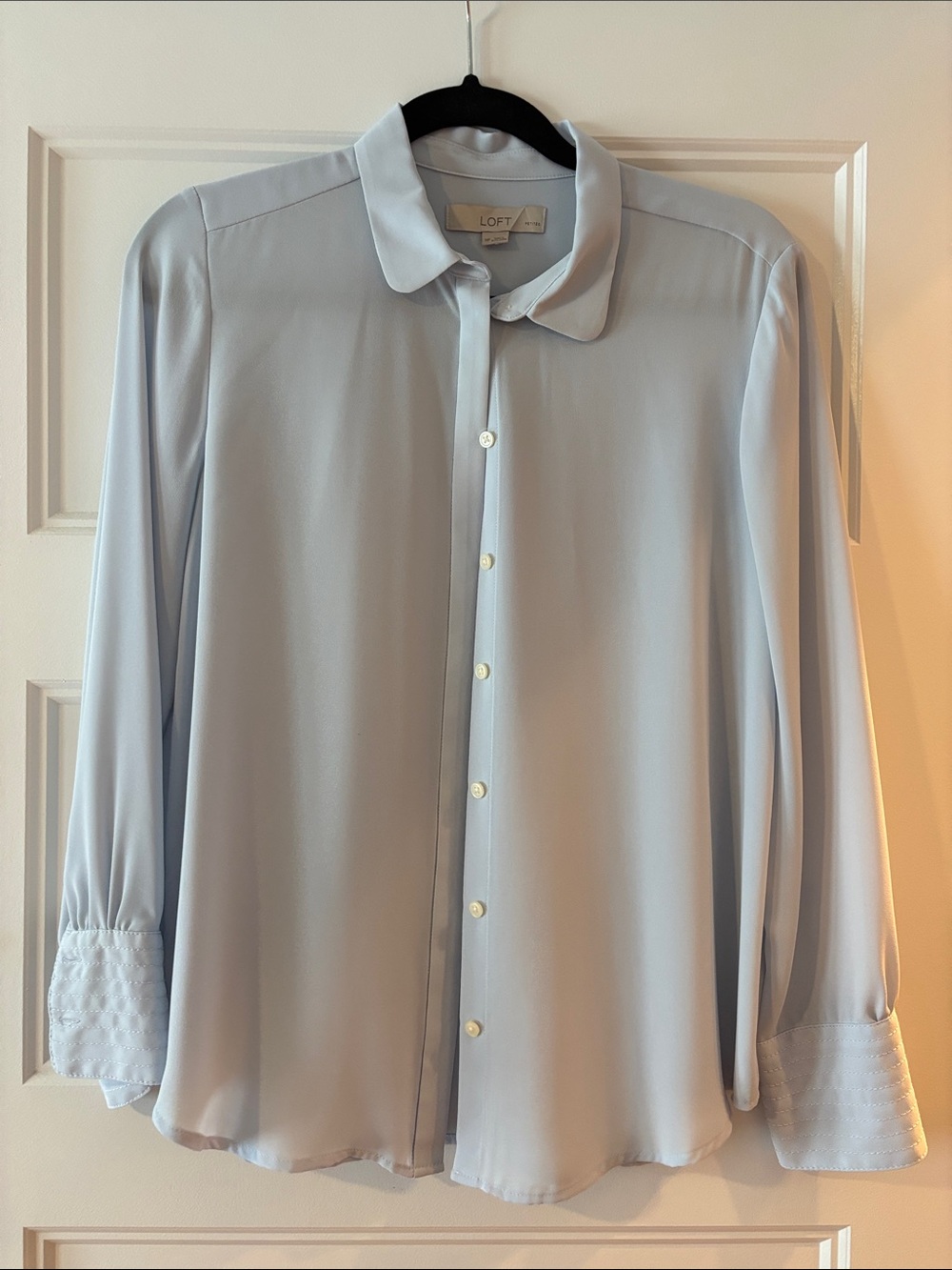 LOFT Light Blue Women's Button-Front Dress Shirt